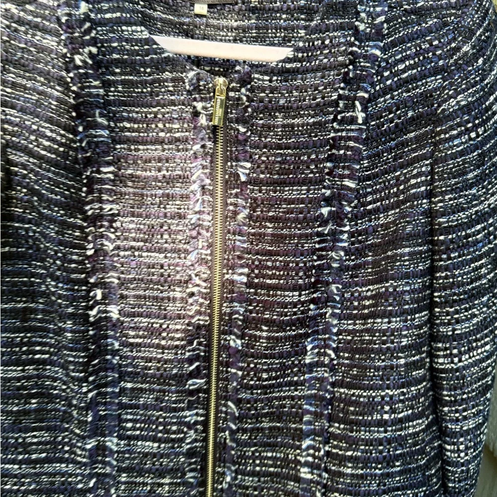 Karl Lagerfeld Navy Tweed Blazer - Picture 7 of 15